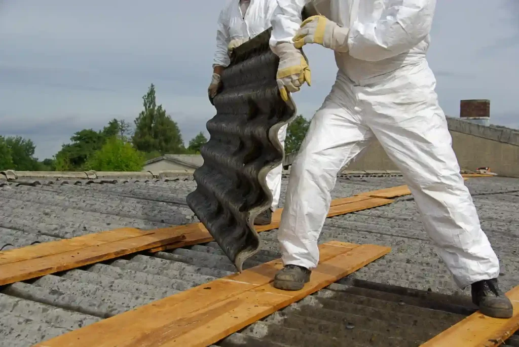 Asbestos encapsulation expert at work