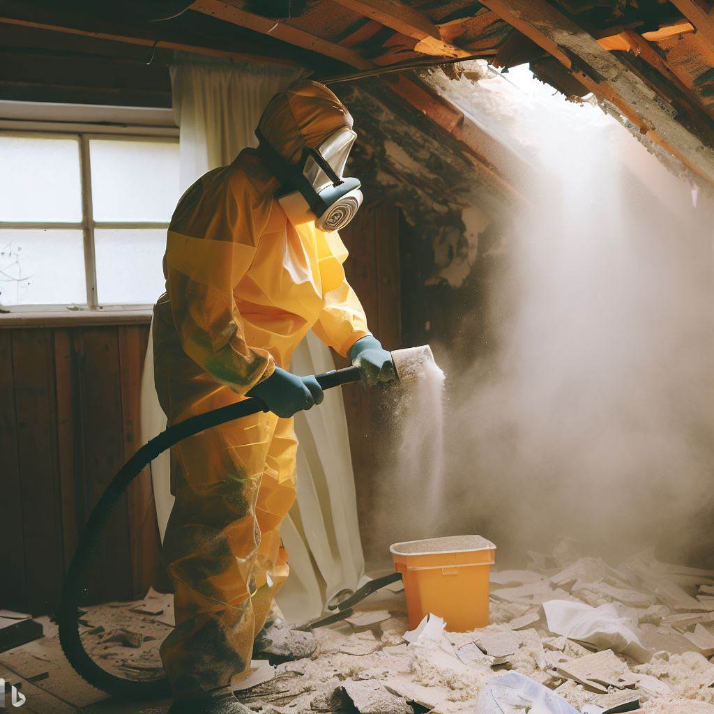 Asbestos encapsulation team at work